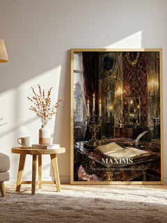 Maxims watercolour print in frame leaning in hallway – philosophy wall art