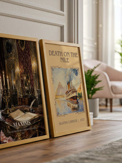 Maxims watercolour print framed by window – literary home decor