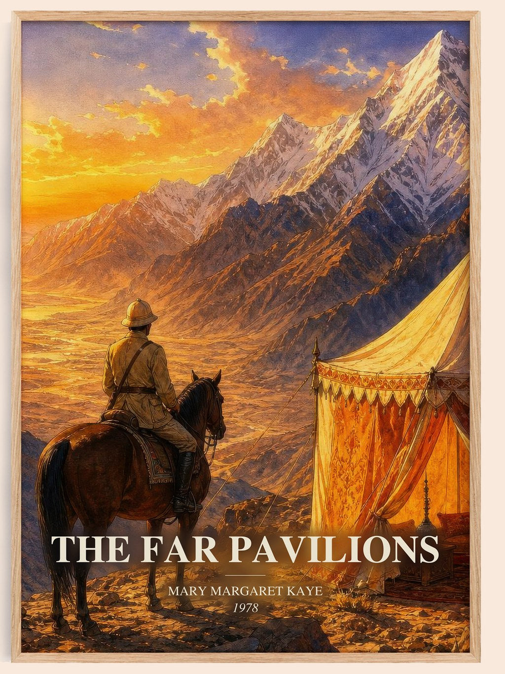 The Far Pavilions watercolour book poster by Mary Margaret Kaye – framed literary art print