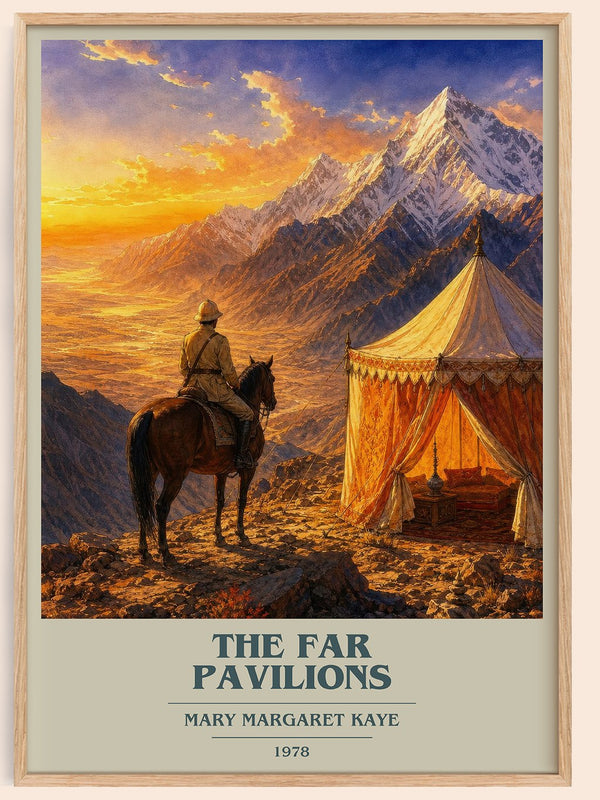 The Far Pavilions book cover book poster by Mary Margaret Kaye – framed literary art print