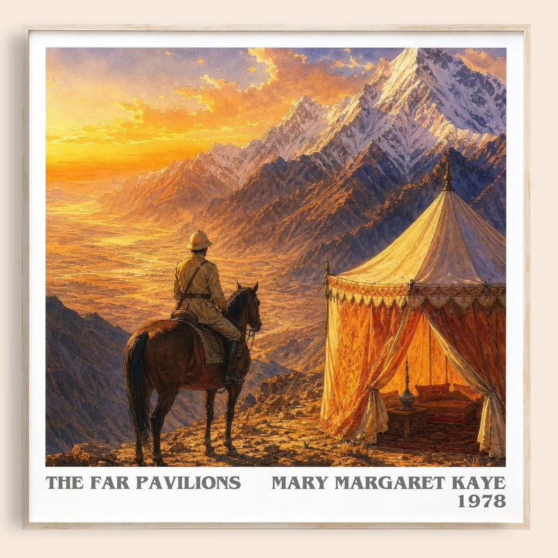 The Far Pavilions literary book poster by Mary Margaret Kaye – framed literary art print