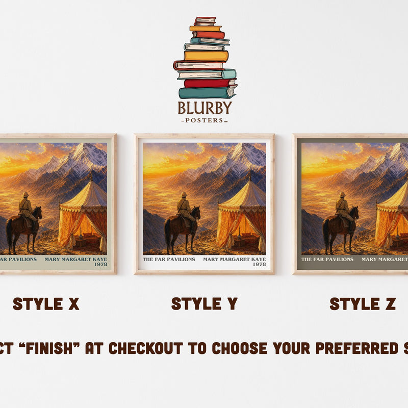 The Far Pavilions literary print in frame leaning in hallway – historical fiction wall art