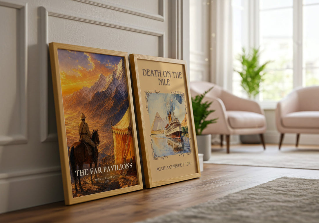 The Far Pavilions watercolour print framed by window – literary home decor