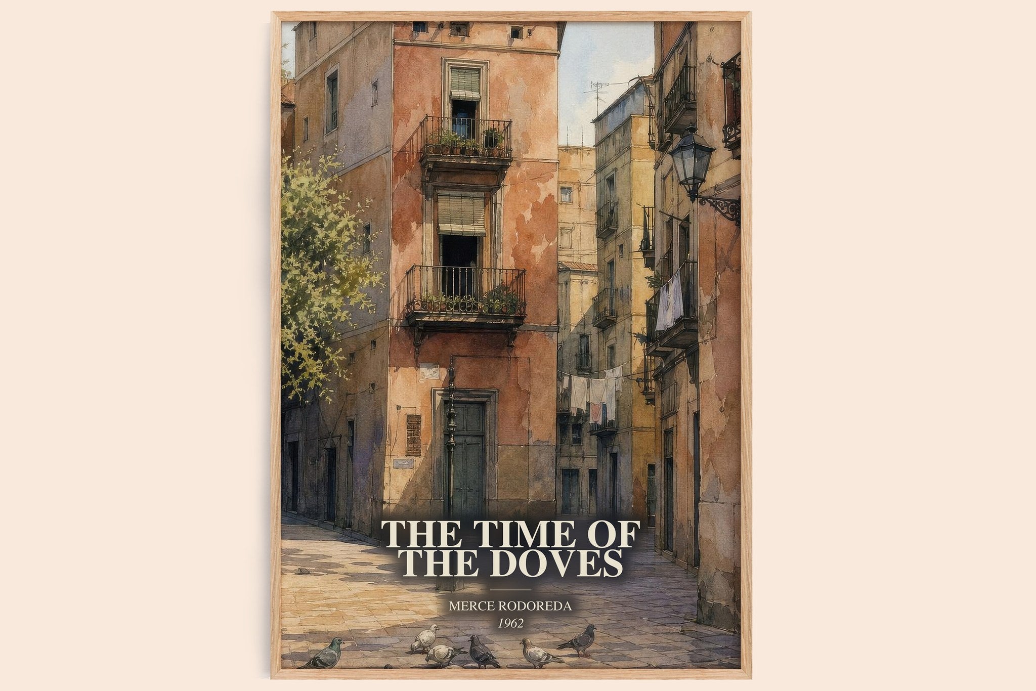 The Time Of The Doves Book Watercolour Illustration by Merce Rodoreda