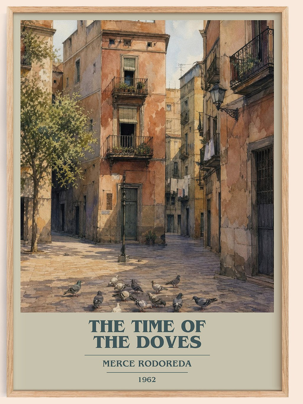 The Time Of The Doves book cover book poster by Merce Rodoreda – framed literary art print