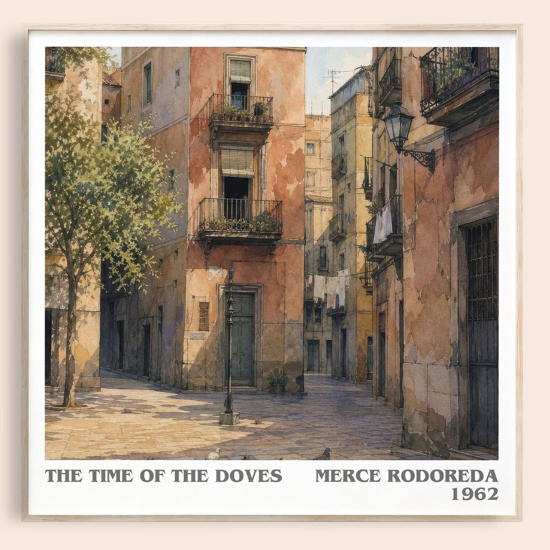 The Time Of The Doves literary book poster by Merce Rodoreda – framed literary art print