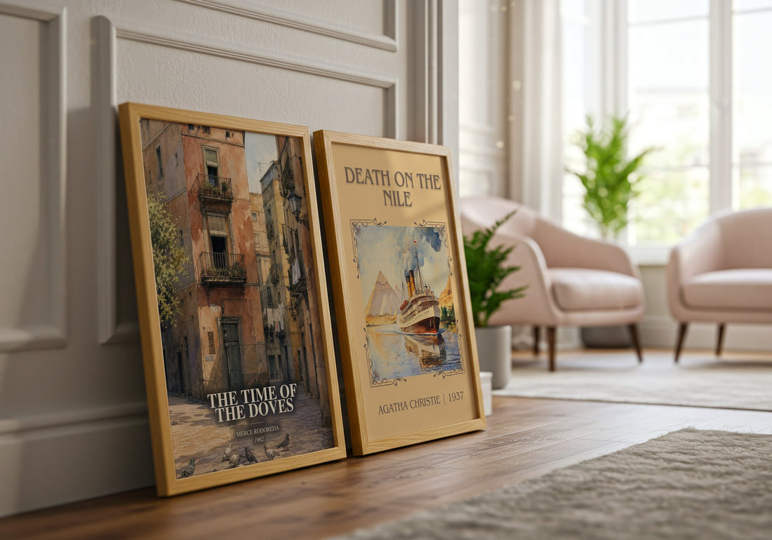 The Time Of The Doves watercolour print framed by window – literary home decor