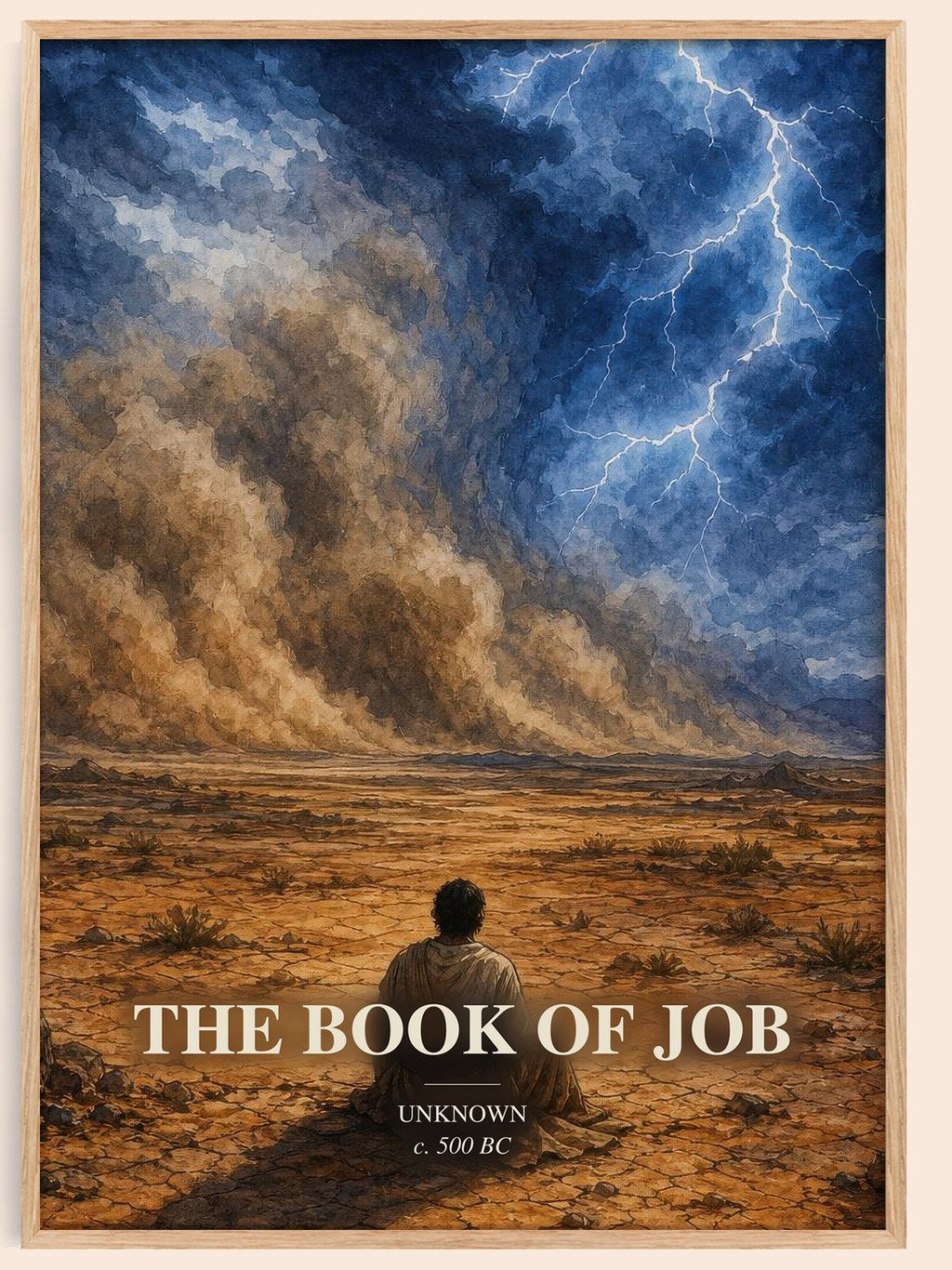 The Book of Job watercolour book poster by Unknown – framed literary art print