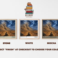 The Book of Job literary print framed by window – Stone, White and Mocha square prints side by side – choose your colour
