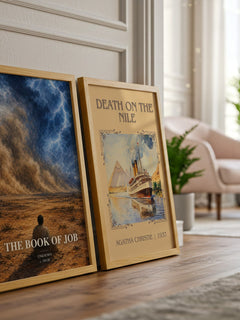 The Book of Job watercolour print framed by window – literary home decor