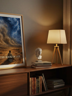The Book of Job watercolour print on bookshelf – Unknown fan gift