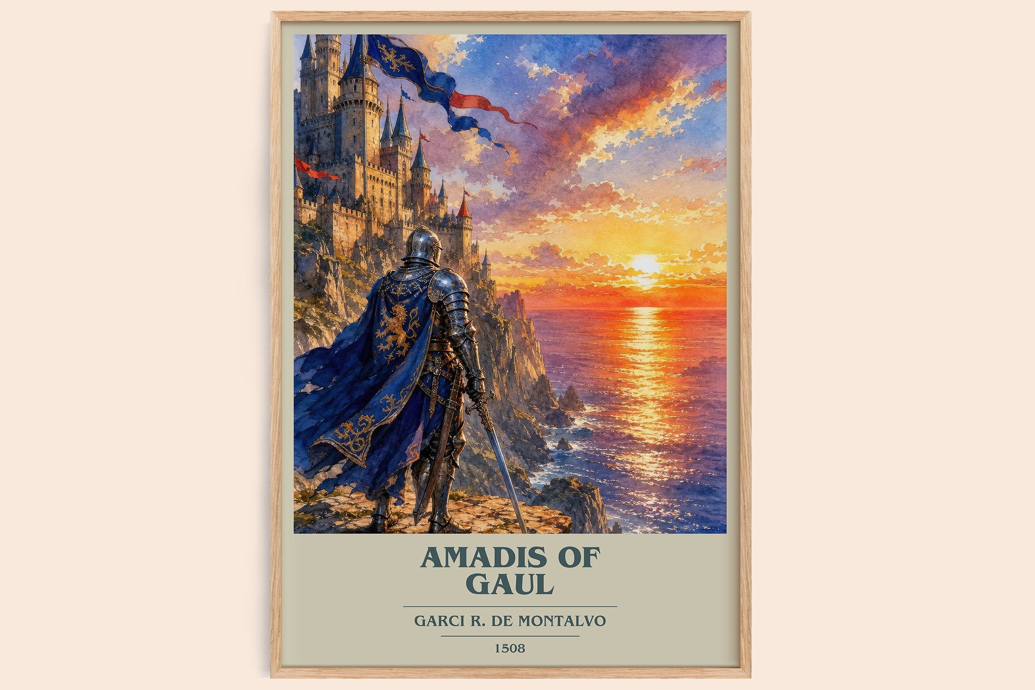 Amadis of Gaul Book Cover Poster by Garci R. de Montalvo