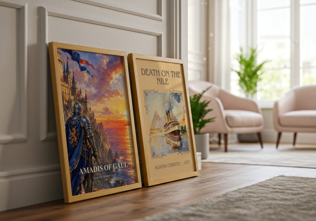 Amadis of Gaul watercolour print framed by window – literary home decor