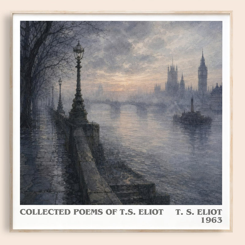 Collected Poems of T.S. Eliot literary book poster by T. S. Eliot – framed literary art print