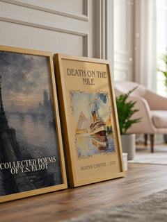 Collected Poems of T.S. Eliot watercolour print framed by window – literary home decor
