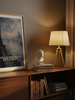 Collected Poems of T.S. Eliot watercolour print on bookshelf – T. S. Eliot fan gift