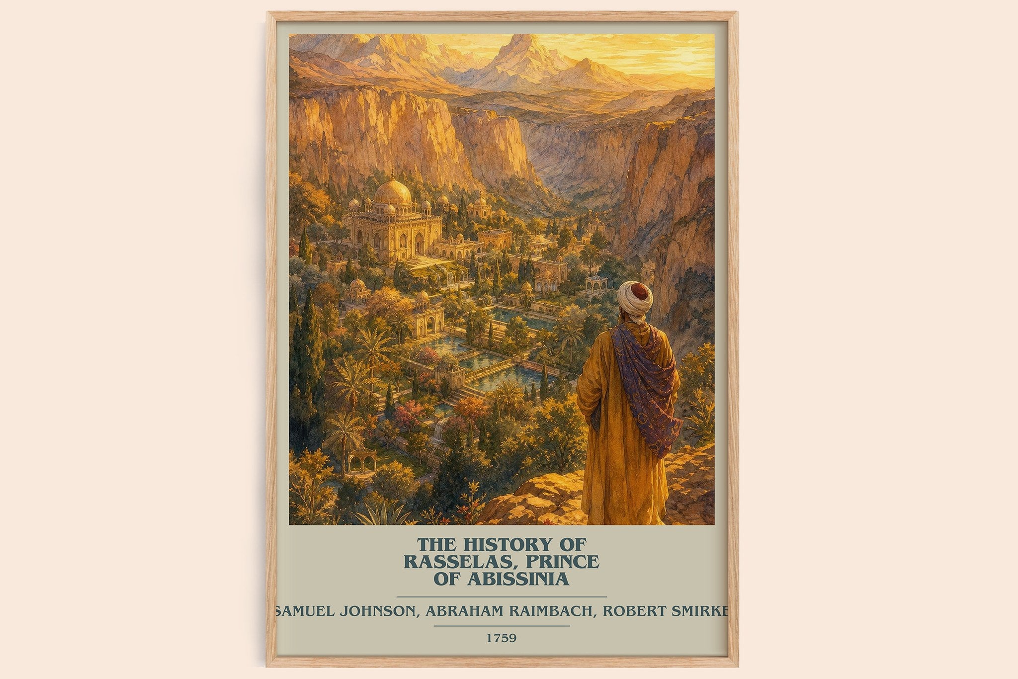 History of Rasselas, Prince of Abissinia Book Cover Poster by Samuel Johnson, Abraham Raimbach, Robert Smirke