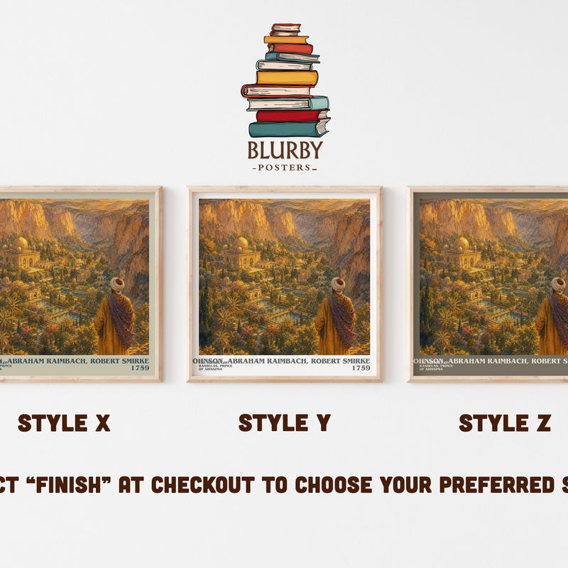 The History of Rasselas, Prince of Abissinia literary print in frame leaning in hallway – philosophy wall art