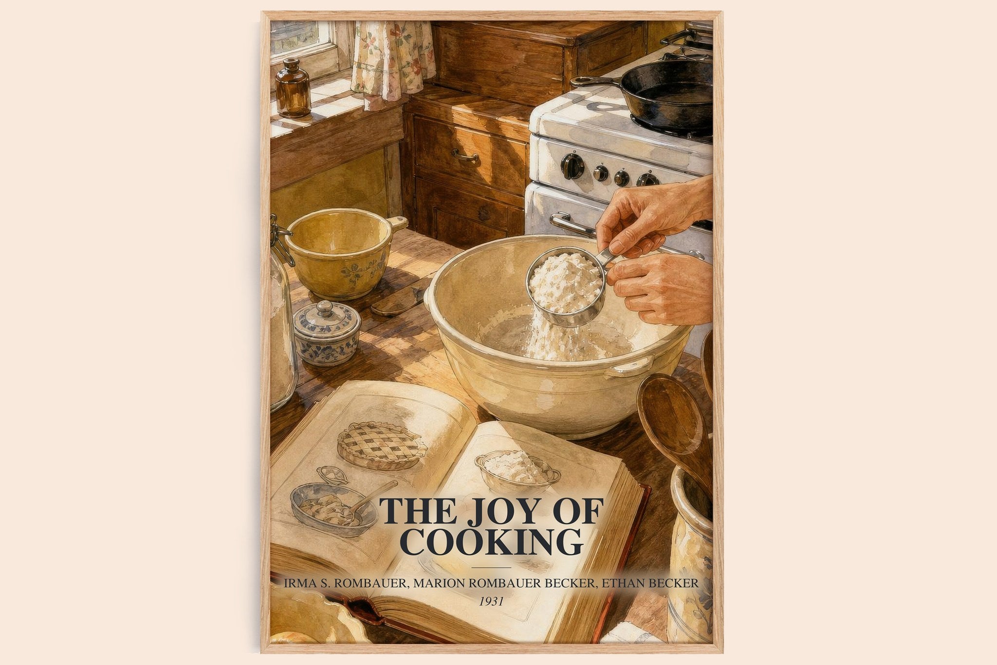 Joy of Cooking Book Watercolour Illustration by I. Becker