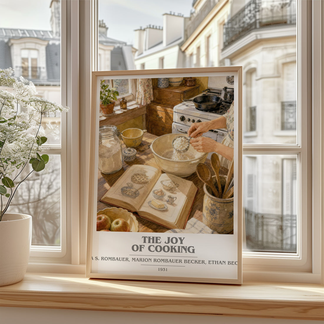 The Joy of Cooking book cover poster colour and style options – Irma S. Rombauer, Marion Rombauer Becker, Ethan Becker book