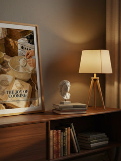 The Joy of Cooking watercolour print on bookshelf – Irma S. Rombauer, Marion Rombauer Becker, Ethan Becker fan gift