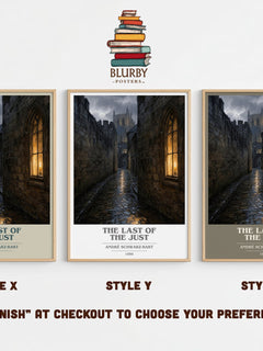 The Last Of The Just book cover print in frame leaning in hallway – historical fiction wall art