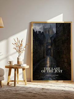 The Last Of The Just watercolour print in frame leaning in hallway – historical fiction wall art