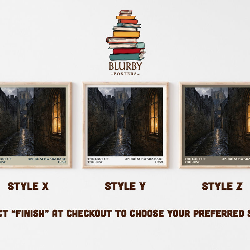 The Last Of The Just literary print in frame leaning in hallway – historical fiction wall art