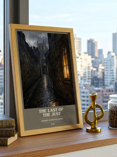 The Last Of The Just book cover print framed by window – literary home decor