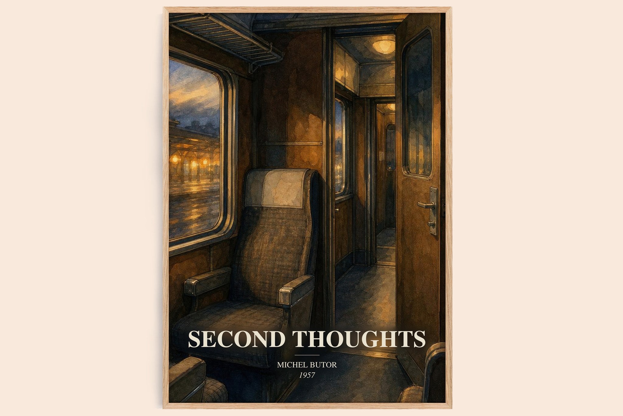Second Thoughts Book Watercolour Illustration by Michel Butor