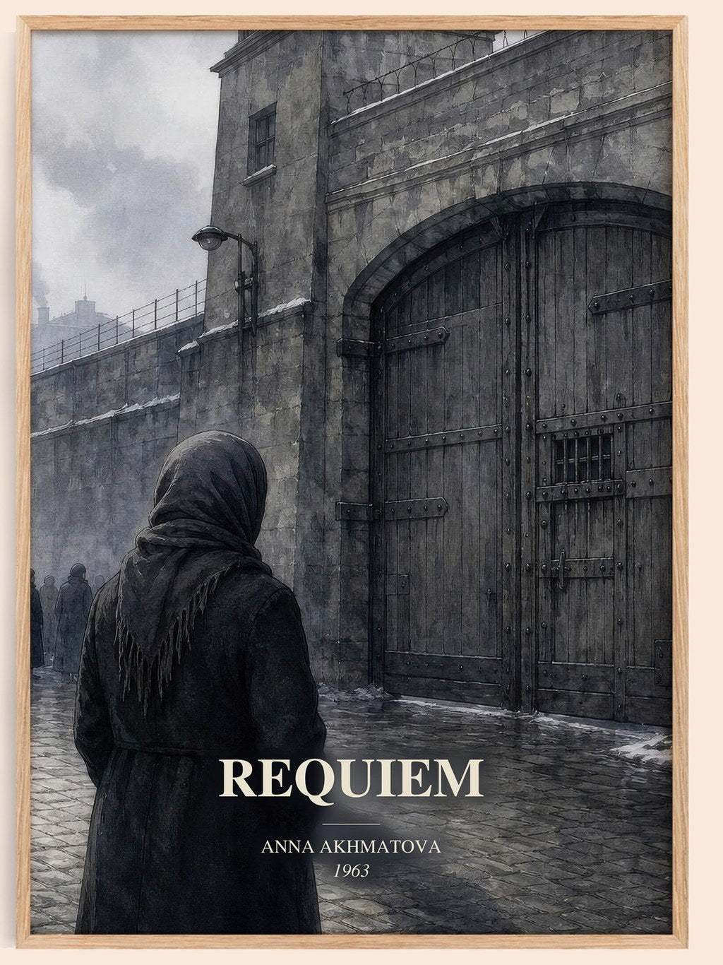 Requiem watercolour book poster by Anna Akhmatova – framed literary art print