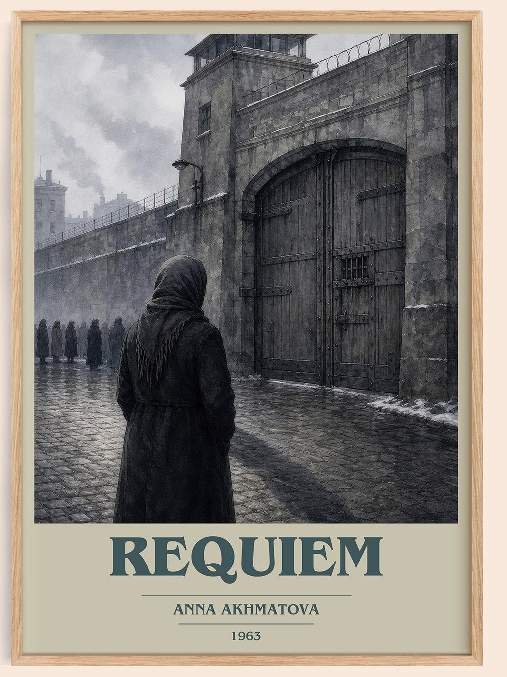 Requiem book cover book poster by Anna Akhmatova – framed literary art print