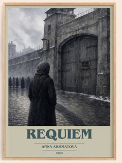 Requiem book cover book poster by Anna Akhmatova – framed literary art print
