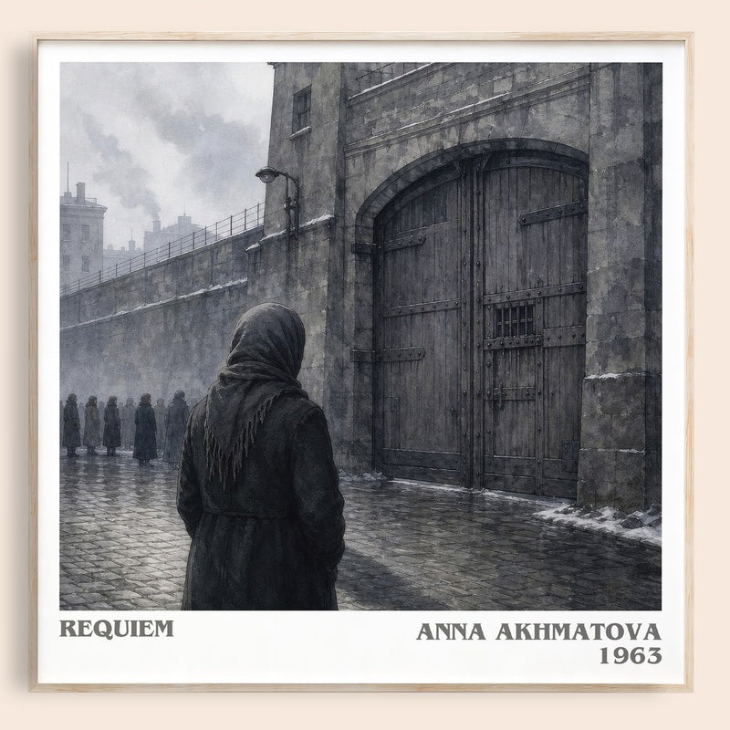 Requiem literary book poster by Anna Akhmatova – framed literary art print