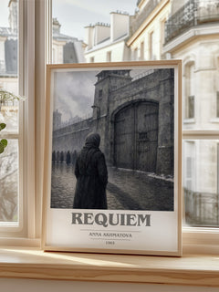 Requiem book cover poster colour and style options – Anna Akhmatova book art