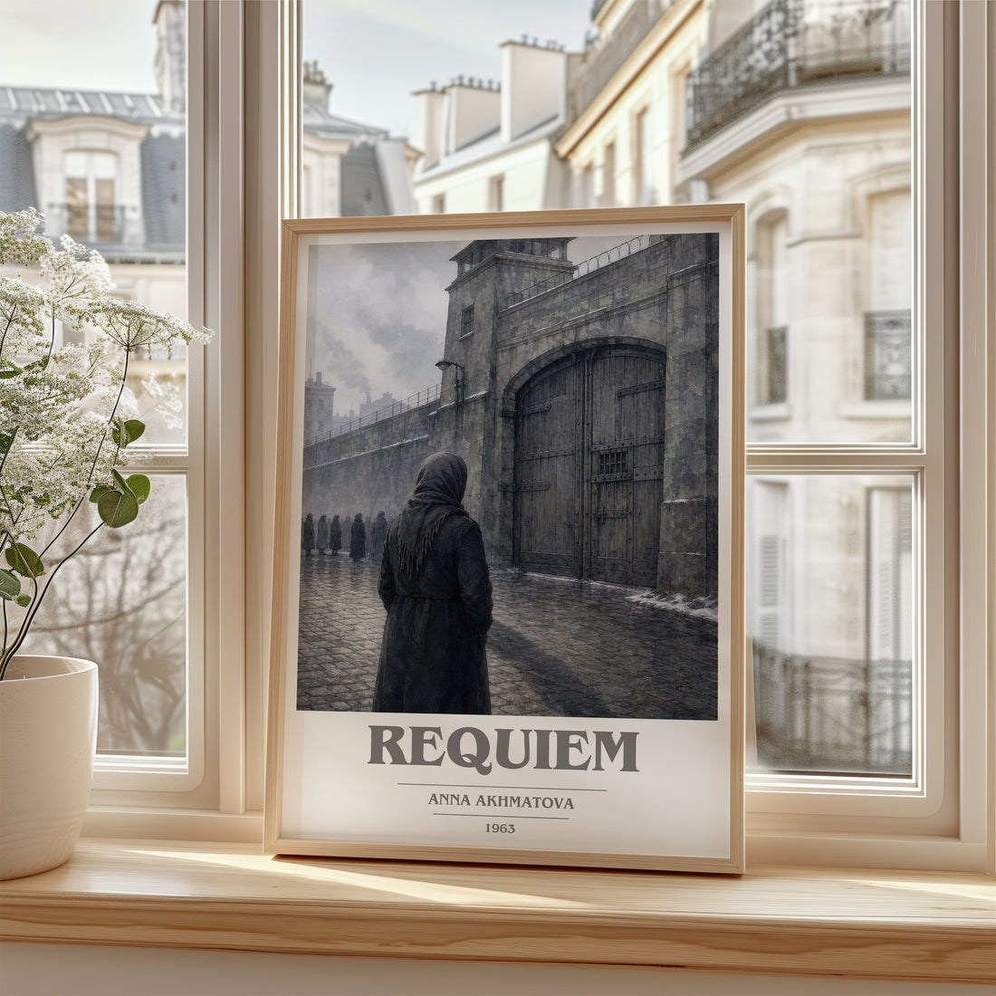Requiem book cover poster colour and style options – Anna Akhmatova book art