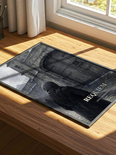 Requiem watercolour book poster framed on wall – poetry wall art