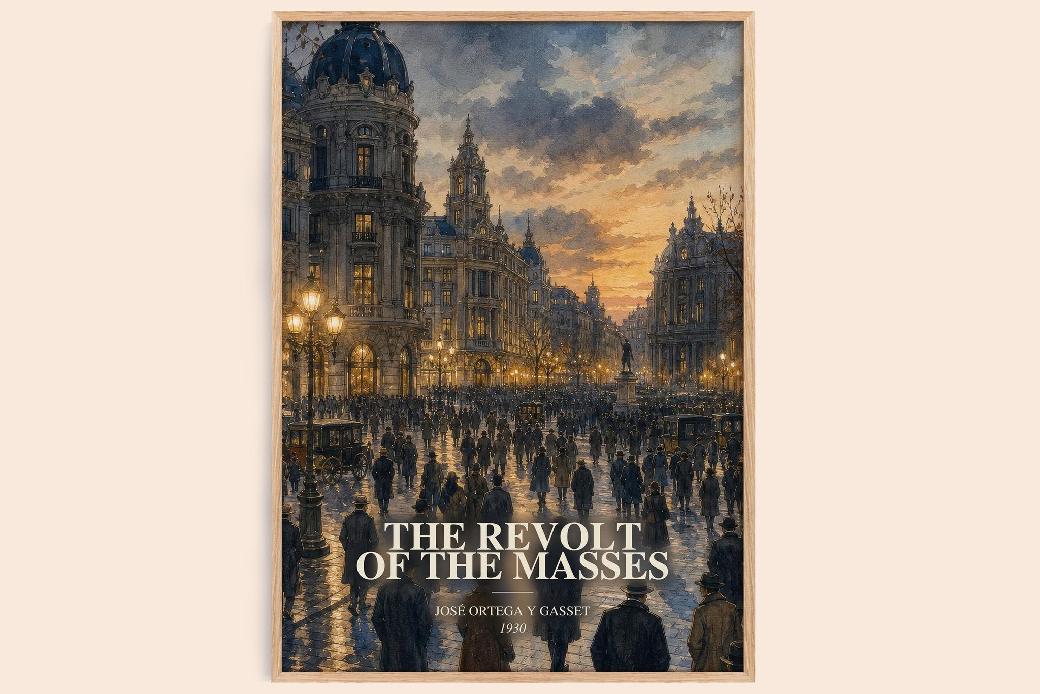 Revolt of the Masses Book Watercolour Illustration by J. Gasset