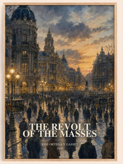 The Revolt of the Masses watercolour book poster by José Ortega y Gasset – framed literary art print