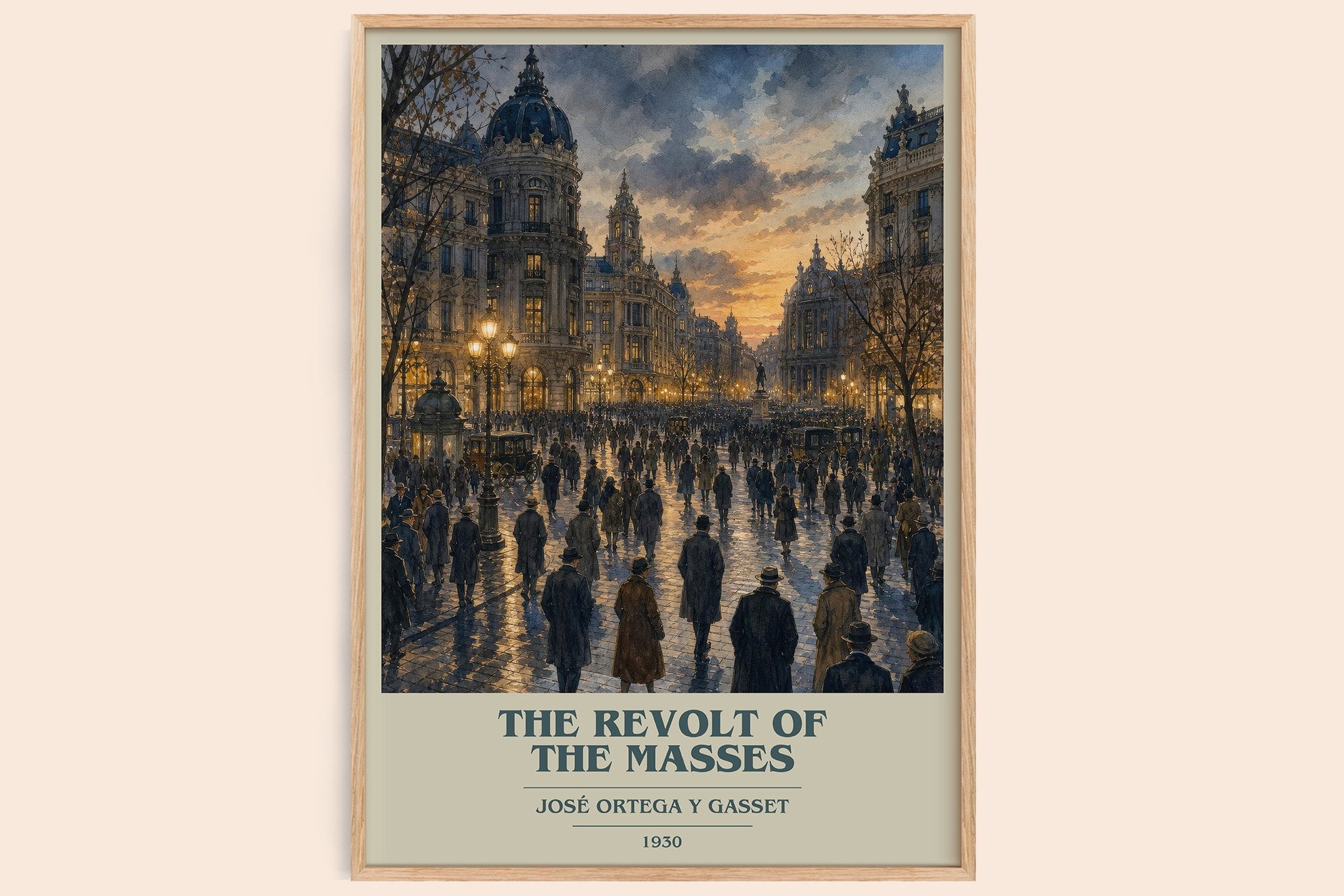 The Revolt of the Masses Book Cover Poster by José Ortega y Gasset