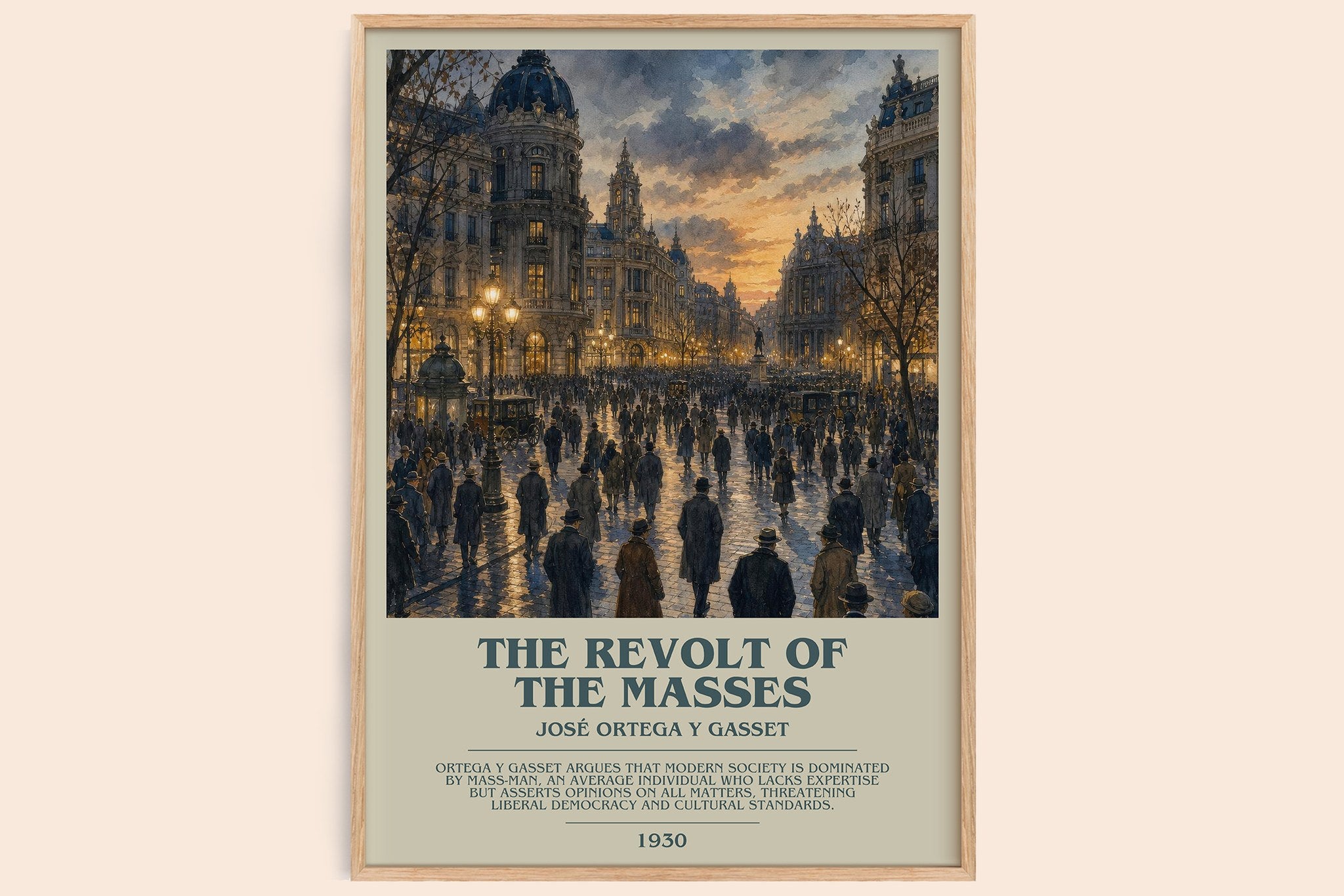 The Revolt of the Masses Bookish Wall Art by José Ortega y Gasset