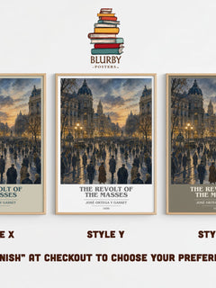 The Revolt of the Masses book cover print in frame leaning in hallway – philosophy wall art