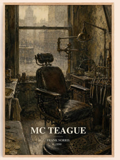 Mc Teague watercolour book poster by Frank Norris – framed literary art print