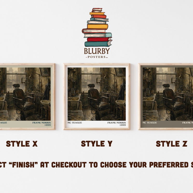 Mc Teague literary print in frame leaning in hallway – literary fiction wall art