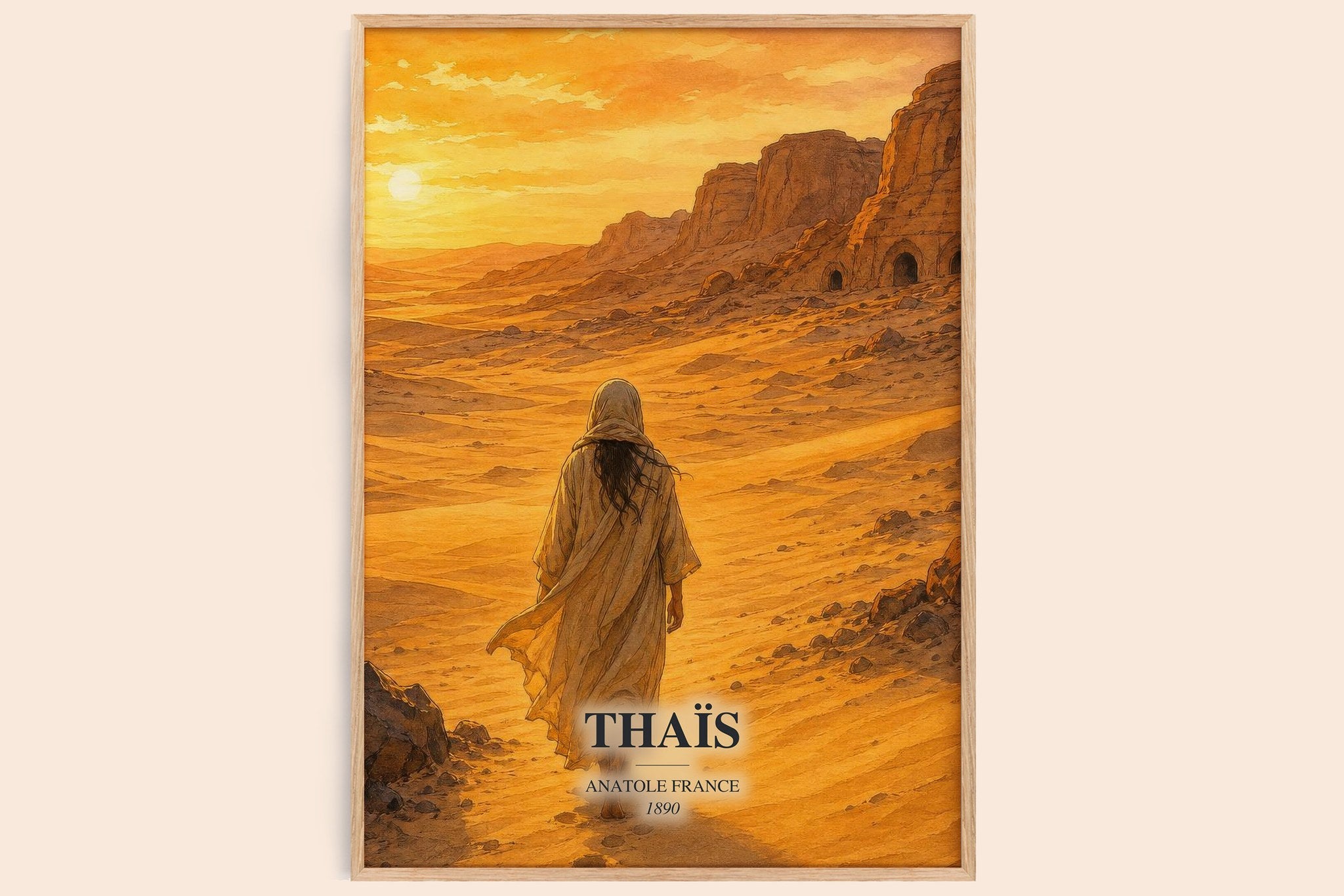 Thaïs Book Watercolour Illustration by Anatole France
