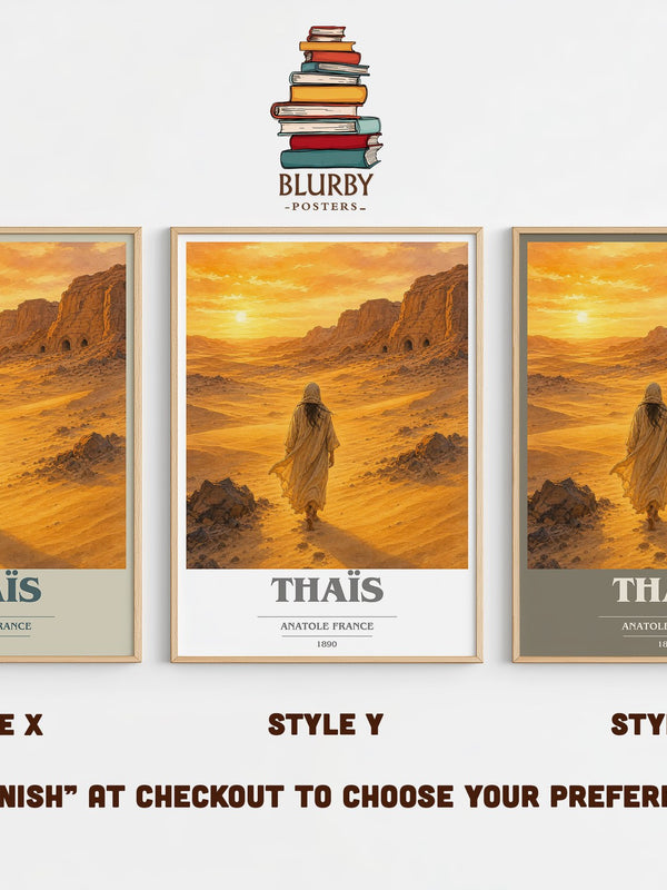 Thaïs book cover print in frame leaning in hallway – literary fiction wall art