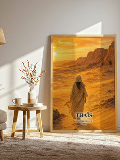 Thaïs watercolour print in frame leaning in hallway – literary fiction wall art