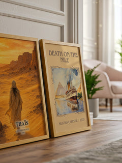 Thaïs watercolour print framed by window – literary home decor