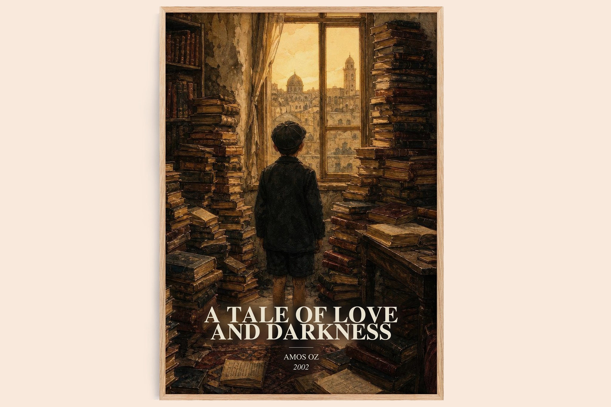 A Tale of Love and Darkness Book Watercolour Illustration by Amos Oz
