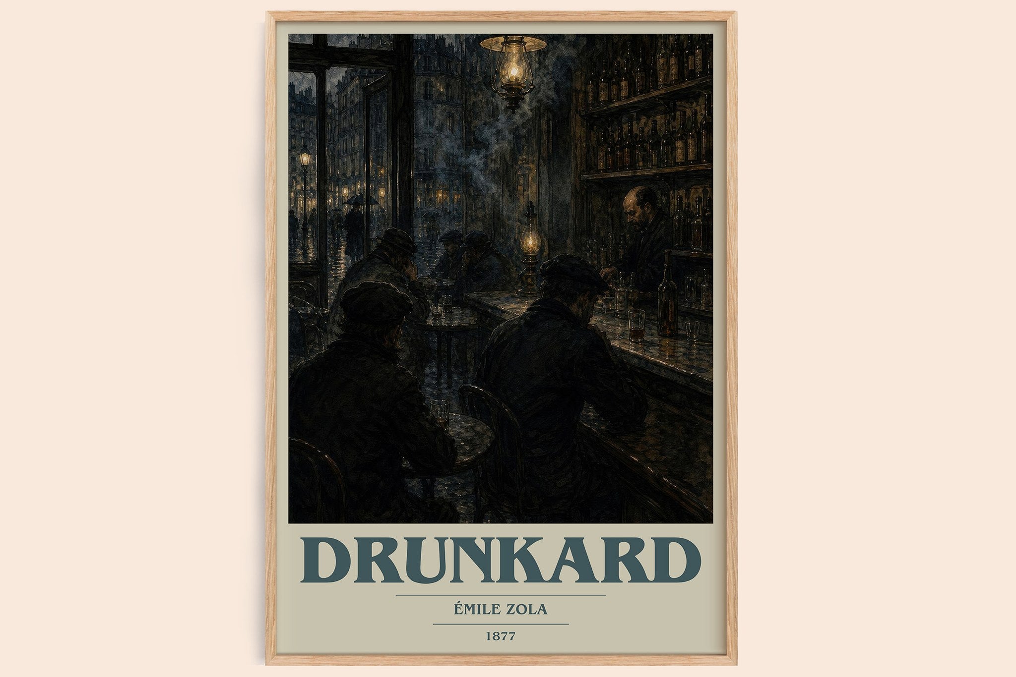 Drunkard Book Cover Poster by Émile Zola